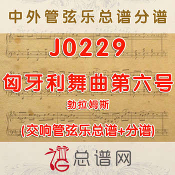 J0229.匈牙利舞曲第六号 管弦乐总谱+分谱
