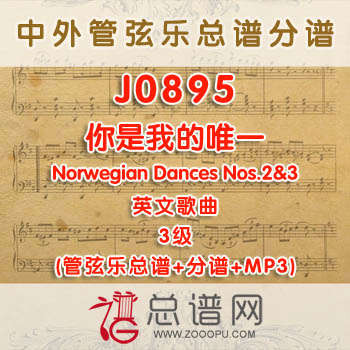 J0895W.你是我的唯一You're the One That I Want英文歌曲 3级 管弦乐总谱+分谱+MP3