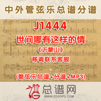 J1444W.世间哪有这样的情《沂蒙山》G调二重唱伴奏可移调 管弦乐总谱+分谱+MP3