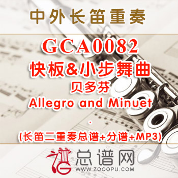 GCA0082.贝多芬快板及小步舞曲Allegro and Minuet 长笛二重奏总谱+分谱+MP3