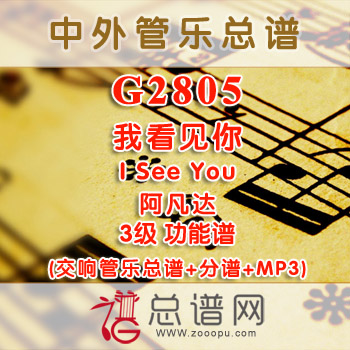 G2805.我看见你 See You 阿凡达 3级 功能谱 交响管乐总谱+分谱+MP3