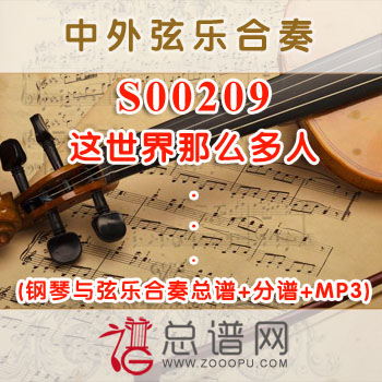 S00209.这世界那么多人 钢琴与弦乐合奏总谱+分谱+MP3 ￥80元